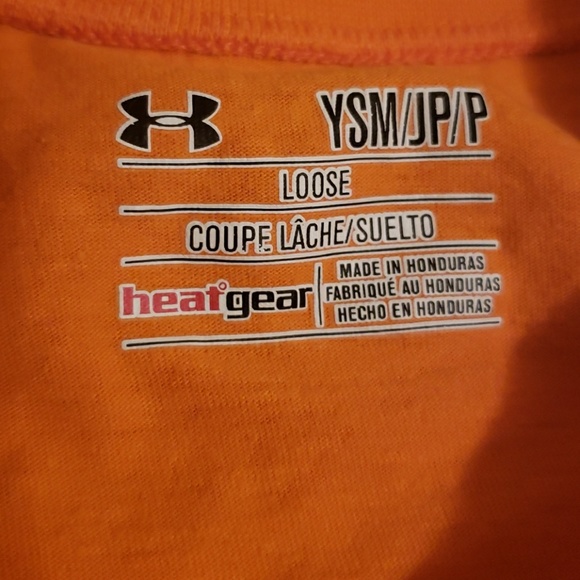 UNDER ARMOUR ORANGE BABY TEE T SHIRT BASKETBALL SPORTS ATHLETIC - Picture 3 of 6